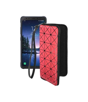Чохол-гаманець з екошкіри для телефону Samsung Galaxy S8 Active (S892) Червоний ромб