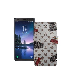 Чохол-книжка з екошкіри для телефону Samsung Galaxy S8 Active (S892) Луі-Вітон-білий