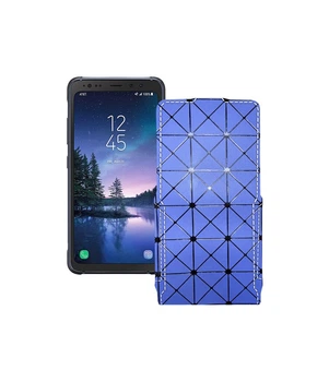 Чохол-флип з екошкіри для телефону Samsung Galaxy S8 Active (S892) Синій ромб