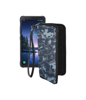 Чохол-гаманець з екошкіри для телефону Samsung Galaxy S8 Active (S892) Хаки-синій