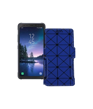 Чохол-книжка з екошкіри для телефону Samsung Galaxy S8 Active (S892) Синій ромб