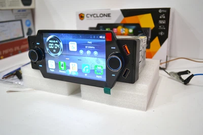 Автомагнитола CYCLONE MP-5005 GPS магнитофон мультимедиа ресивер экран сенсор 5" CarPlay AndroidAuto