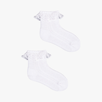 Zestaw skarpet dla dzieci YOCLUB 3Pack Girl's Socks With Frill SKL-0009G-0100 0-3 3 pary White (5904921620772)