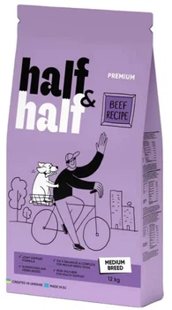 Сухий корм для собак Half & Half Medium Breed 12 кг - яловичина