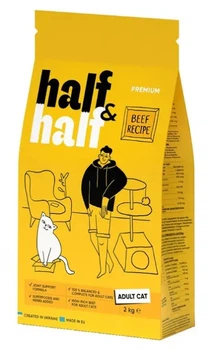 Сухий корм для котів Half & Half Adult 2 кг - яловичина
