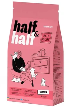 Сухий корм для кошенят Half & Half Kitten 2 кг - яловичина