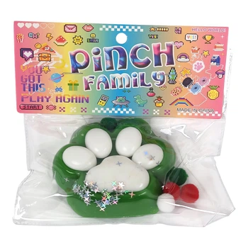 Котяча сквіш лапка антистрес силіконова UFT Squish Cat Paw 9 Jelly 1 Green