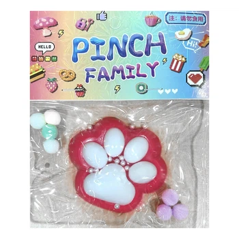 Котяча сквіш лапка антистрес силіконова UFT Squish Cat Paw 9 Jelly 3 Red