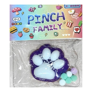 Котяча сквіш лапка антистрес силіконова UFT Squish Cat Paw 9 Jelly 5 Violet