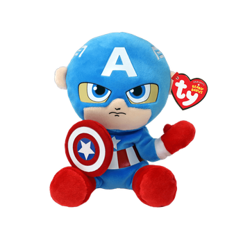 Мягкая игрушка TY Beanie Babies Marvel Капитан Америка, 15 см 44002