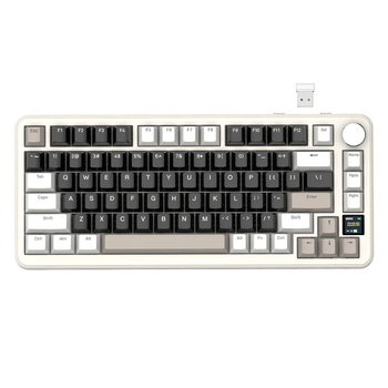 Бездротова механічна клавіатура ATTACK SHARK X85PRO (75% ANSI Layout, TFT-дисплей), Hot-Swap WIRED+2.4G+BT5.0, Cheese White