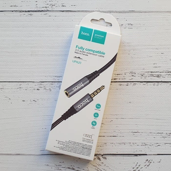 AUX подовжувач Hoco UPA20 3.5 audio extension cable (тато-мама) 1м Чорний