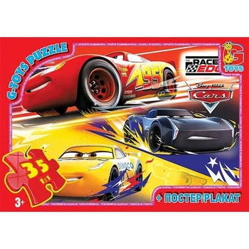 Детский пазл "Тачки" G-Toys Z10187 плакат 35 элементов