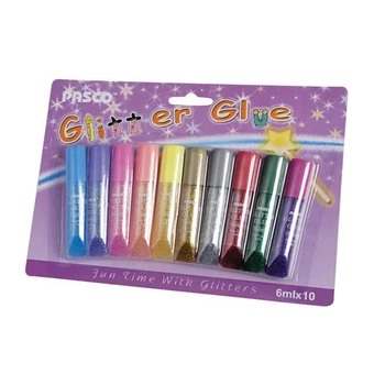 Глиттерный клей с блестками "Glitter" Pasco F-012, 10 цветов