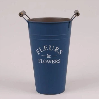 Кашпо металлическое Flora синее Fleurs & Flowers 38873