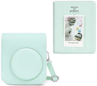 Комплект Аксессуаров Instax MINI 11/12 чехол + альбом для Камеры Моментальной Печати Fujifilm Instax Mini 12 / Instax Mini 11: чехол, фотоальбом Mint Green