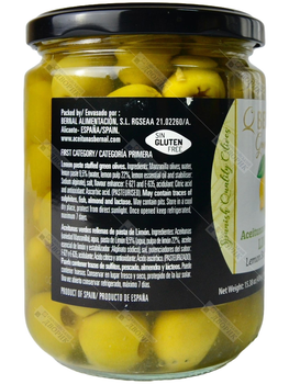 Оливки зелені іспанські Мансанілья Bernal Gourmet Aceitunas rellenas de limon фаршировані лимонною пастою 436 г