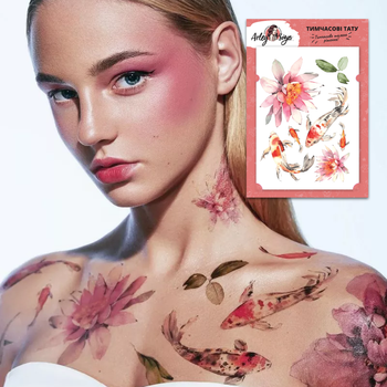 Тимчасове тату Arley Sign Карпи Коі: частина 2 (1402)