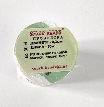 Проволока для бисера / серебро 0,3 мм , 30 м
