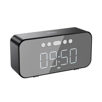 Колонка портативная XO F41 Mirror Clock Bluetooth FM с черными часами