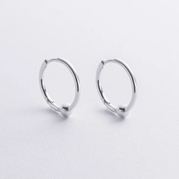 Серебряные серьги - кольца "Шарики" 123389 Онікс