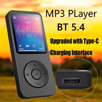 MP3 Плеєр Rock Star 01B 1.8" Bluetooth 5.4 із зовнішнім динаміком Type C чорний