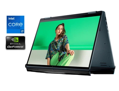 Игровой ультрабук-трансформер Dell Inspiron 7620 / 16" (3840x2400) OLED Touch / Intel Core i7-1260P (12 (16) ядер по 3.4 - 4.7 GHz) / 16 GB DDR4 / 512 GB SSD NVMe / nVidia GeForce MX550, 2 GB GDDR6, 64-bit / WebCam б/у