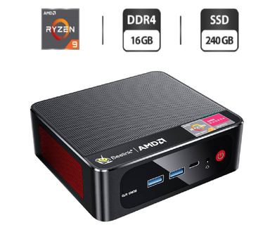 Неттоп SER5 PRO USFF / AMD Ryzen 7 5800H (8 (16) ядер 3,2 - 4,4 ГГц) / 16 ГБ DDR4 / 240 ГБ SSD / AMD RX Vega 8 / USB 3.1 / Wi-Fi / Bluetooth / Блок питания в комплекте б/у