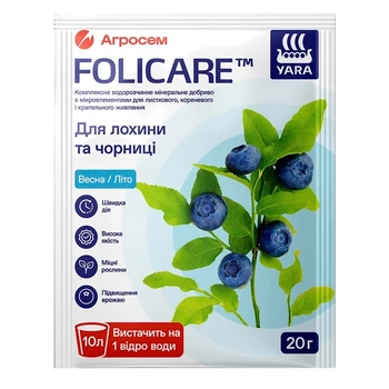 Добриво для лохини та чорниці Весна-літо, 20 г, Yara Folicare