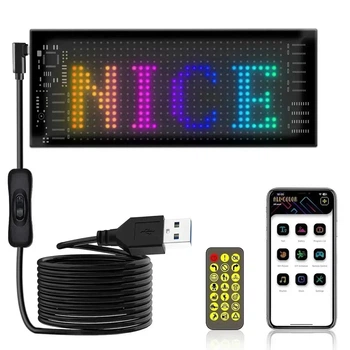 Светодиодная LED-табличка с Bluetooth-управлением, пультом и USB-подключением: программируемый Led-дисплей