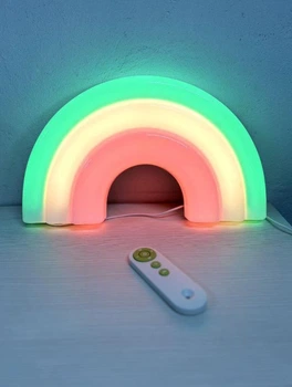 Настенный неоновый светильник - ночник в детскую с пультом NEON Радуга