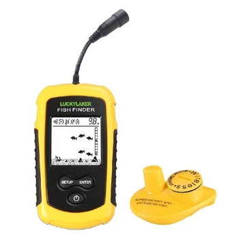 Портативный эхолот Fish Finder до 100м сонар IPX4 4xAAA Yellow-Black (ws74881)