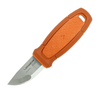 Туристичний ніж Morakniv Eldris Neck Knife (клинок 56мм, ніж 143мм, 2мм, 80г, піхви + шнурок + кресало , помаранчевий)