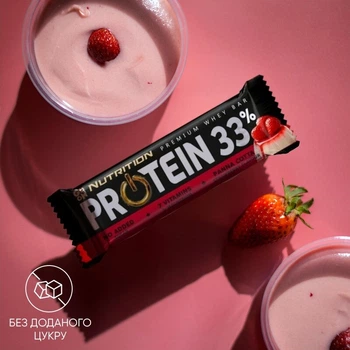 Батончик Go On Nutrition Protein 33%, 50 грам - Пана-кота-Полуниця