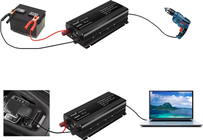 Інвертор Foval 1300W/2600W, 12-220V Pure Sine (FVL-2600)
