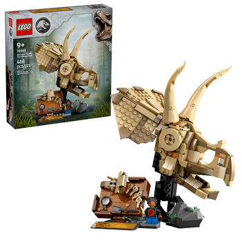 Zestaw klocków LEGO Jurassic World Szkielety dinozaurów: czaszka triceratopsa 468 elementów (76969)