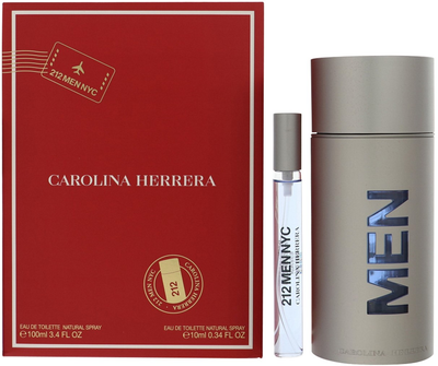 Zestaw męski Carolina Herrera 212 Men Woda toaletowa 100 ml + Miniaturka Woda toaletowa 10 ml (8411061092460)