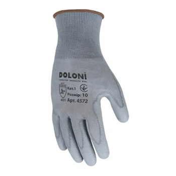 Перчатки DOLONI D-Flex трикотажные с полиуретановым покрытием серые 10 размер (4572)