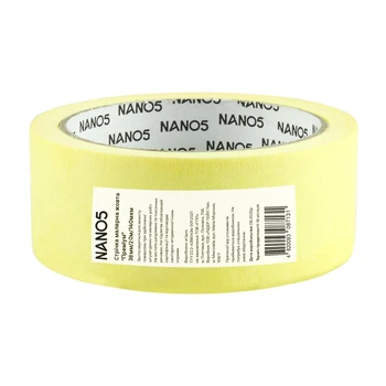 Лента клейкая малярная NANO5 "Премиум" желтая 38 мм/20 м/140 мкм (N50008)