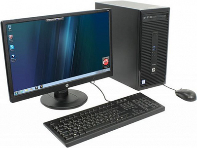 Б/У, компьютер в сборе, Intel Core i7 2600, 8 потоков, RAM 32 ГБ, HDD отсутствует, монитор 24"