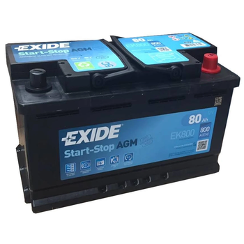 Автомобильный аккумулятор 12V 80AH 800A R[+] 315х175х190 EXIDE (EK800)