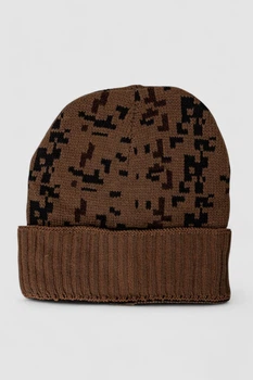 Мужская Шапка Камуфляж На Меху Коричневая Утепленная Зимняя Oversize (316278)