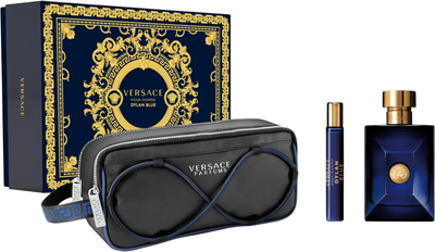 Zestaw męski Versace Dylan Blue Woda toaletowa 100 ml + Woda toaletowa 10 ml + Kosmetyczka (8011003885145)