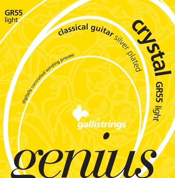 Струни для класичної гітари Gallistrings GR55 (.028-.042), Crystal, ProCoated, LIGHT, Silver