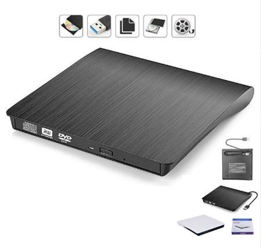 Зовнішній пишучий USB 3.0 CD/DVD-RW привід DVD 8X/CD 24X СД ДВД сдром (667489890-1) Чорний
