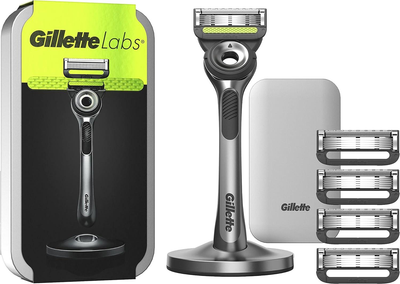 Верстат для гоління чоловічий Gillette Labs з миючим елементом дорожній футляр 5 лез 5 картриджів магнітна док-станція