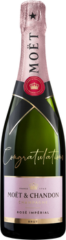 Шампанське Moet & Chandon Rose Imperial Congratulations рожеве сухе 0.75 л 12.5% (3185370804087)