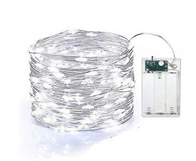 Светодиодная гирлянда Капля Росы 200 LED, 20м холодный белый свет, батарейки 3 АА SunLamp