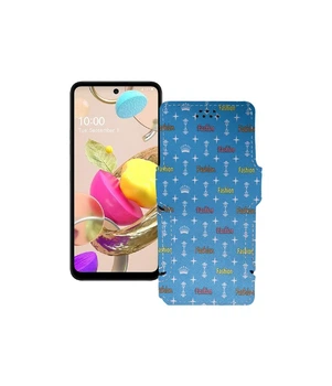 Чохол-книжка з екошкіри для телефону LG K42 Фешн синій