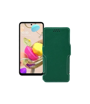 Чохол-книжка з екошкіри для телефону LG K42 Темно-зелений